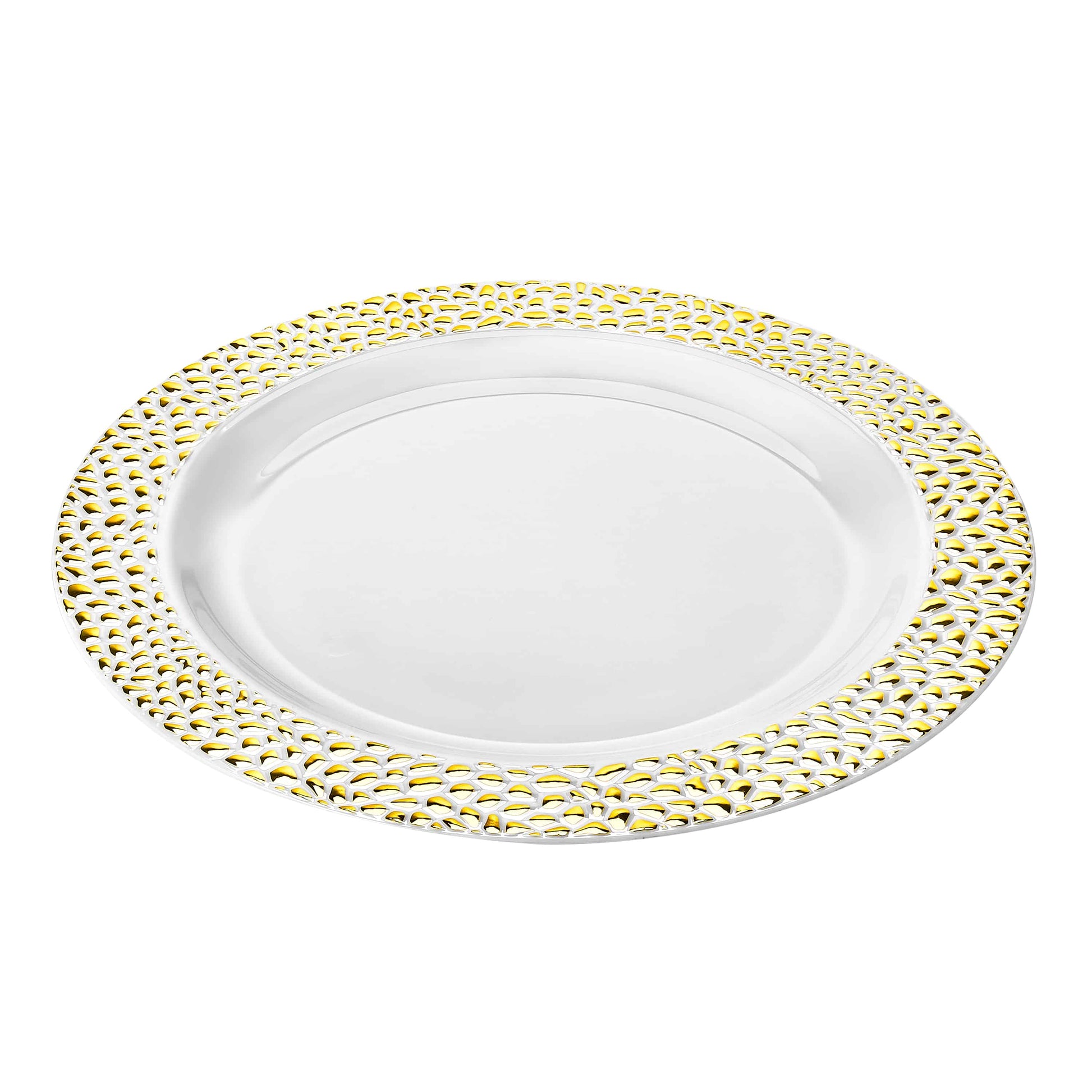 Pebbled Premium Plastic Round Dinnerware