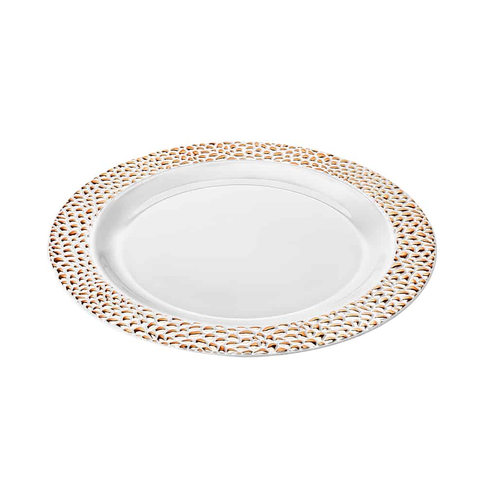 Pebbled Premium Plastic Round Dinnerware - King Zak