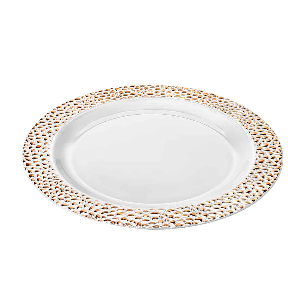 Pebbled Premium Plastic Round Dinnerware - King Zak