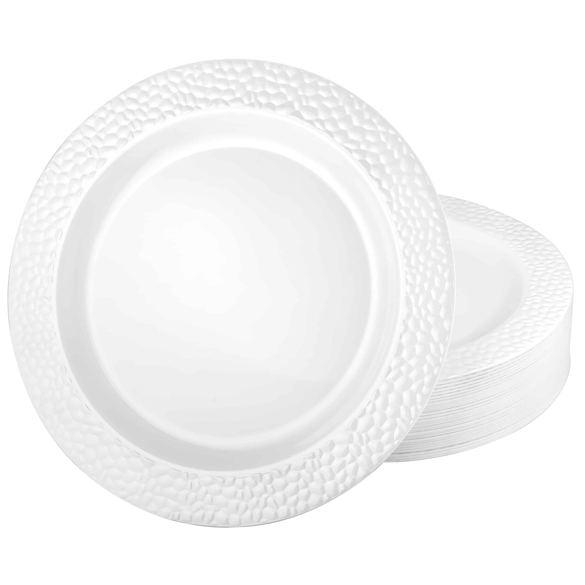 Pebbled Premium Plastic Round Dinnerware