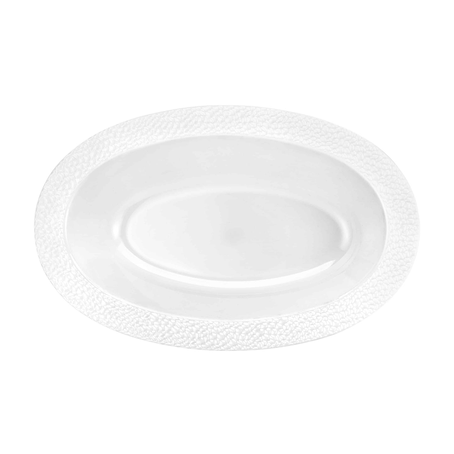 Pebbled Premium Plastic Oval Serving Bowls - King Zak