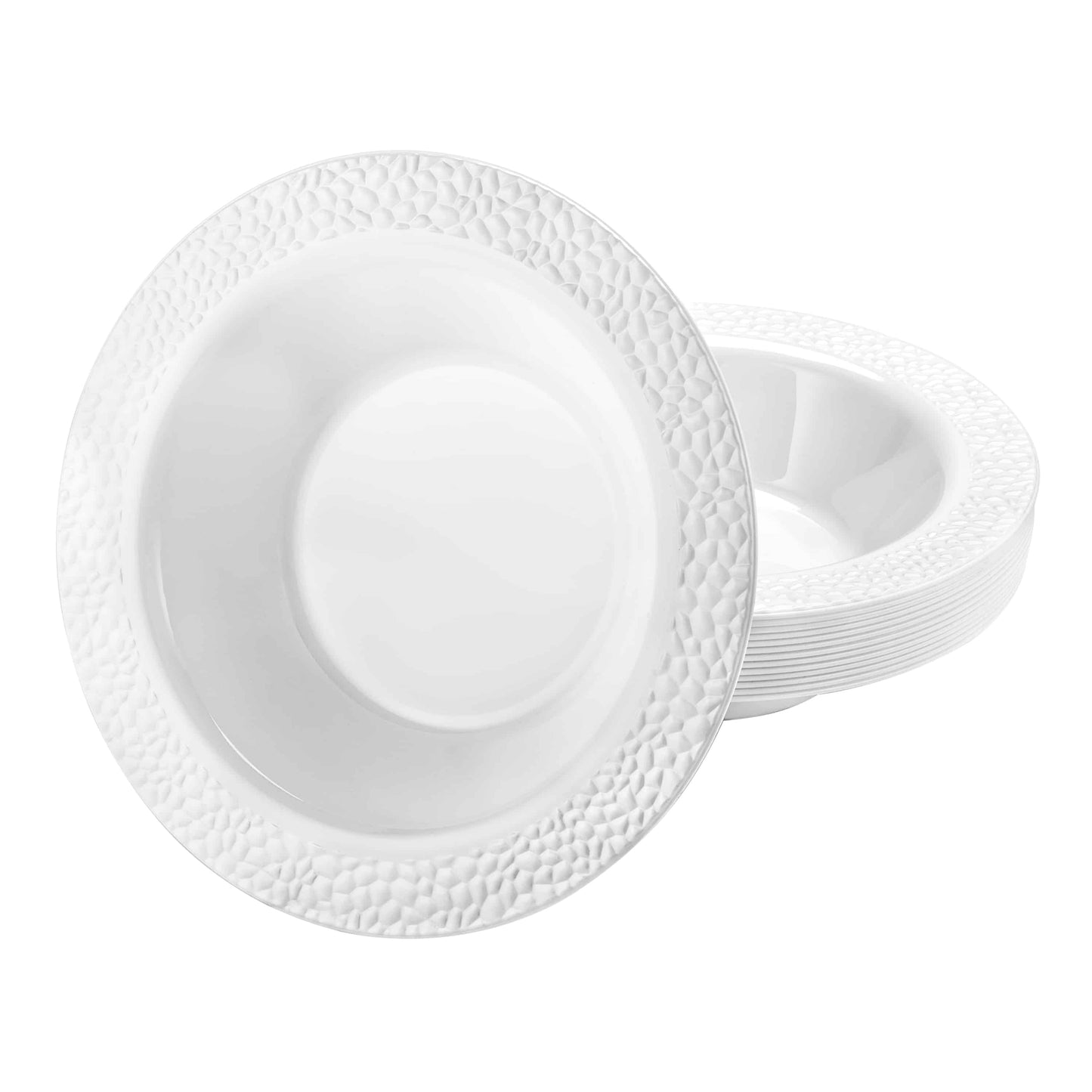 Pebbled Premium Plastic Round Dinnerware - King Zak