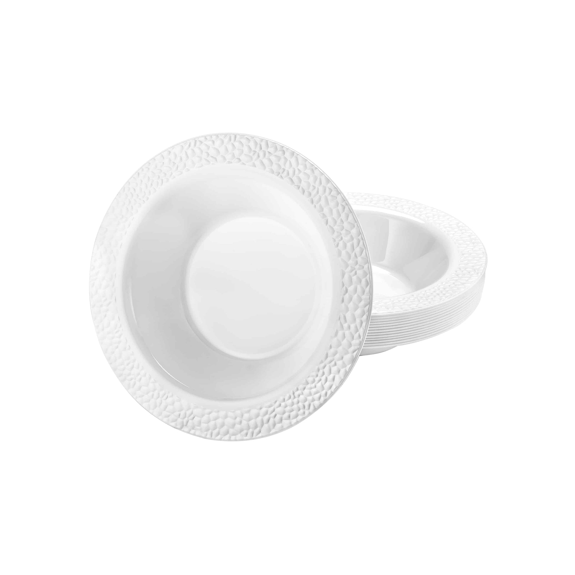 Pebbled Premium Plastic Round Dinnerware