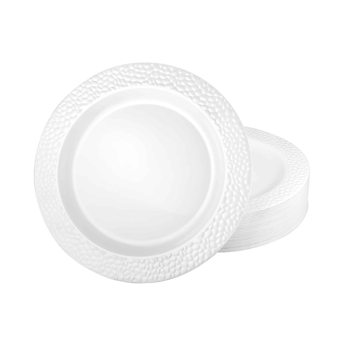 Pebbled Premium Plastic Round Dinnerware - King Zak