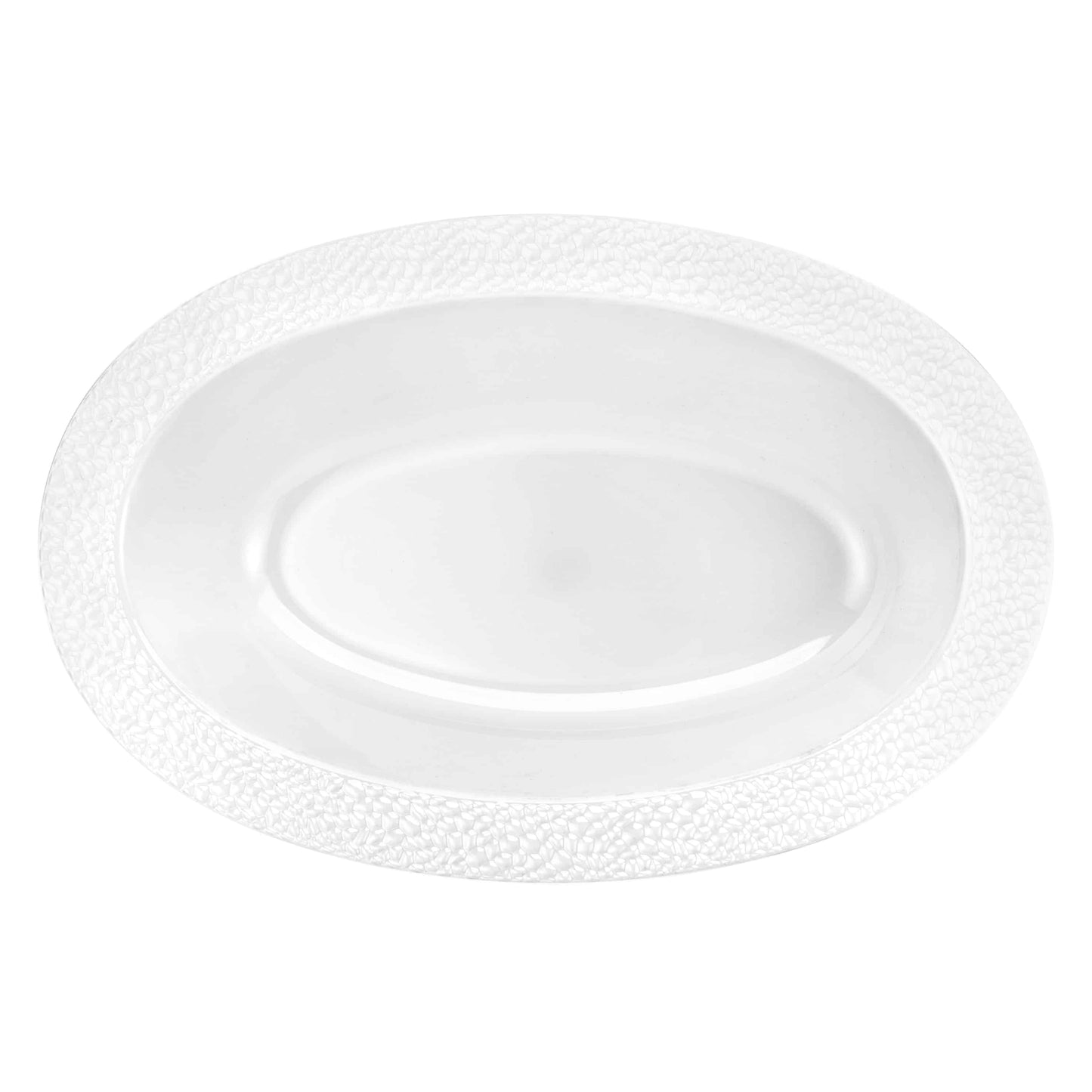 Pebbled Premium Plastic Oval Serving Bowls - King Zak