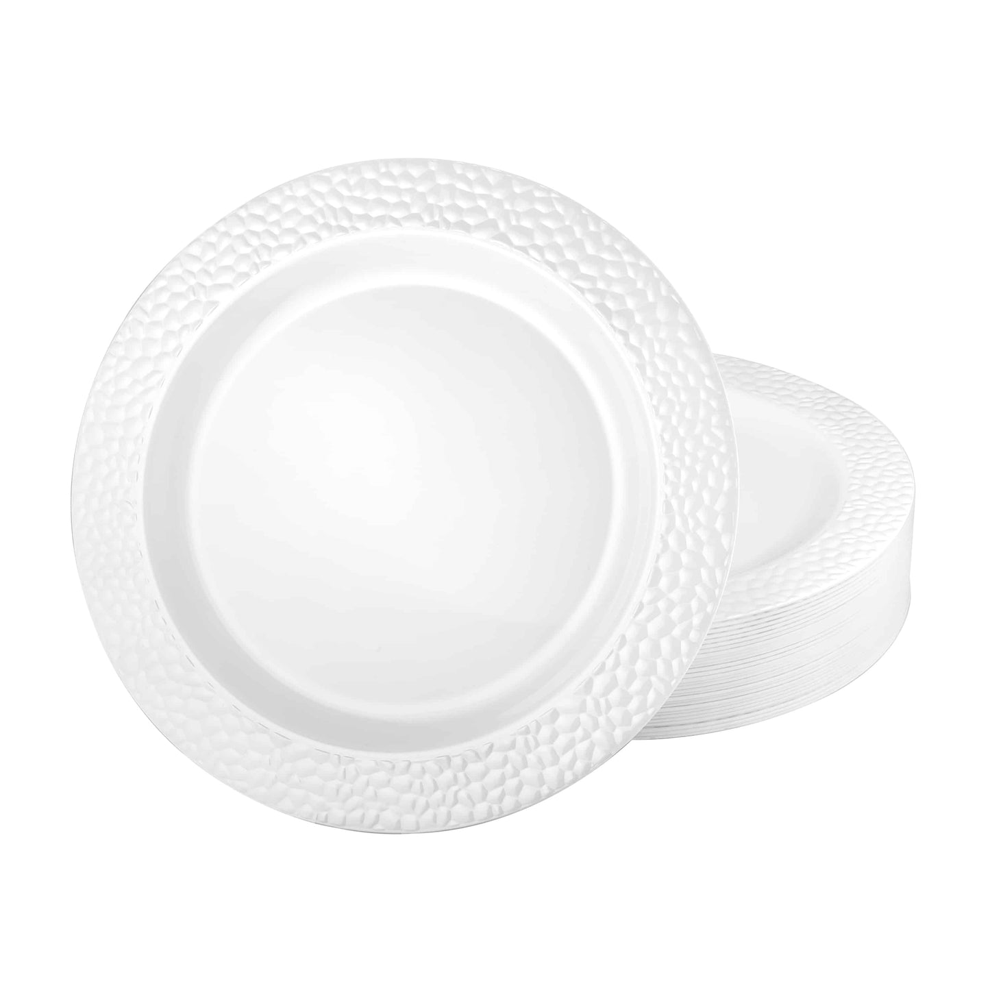 Pebbled Premium Plastic Round Dinnerware - King Zak