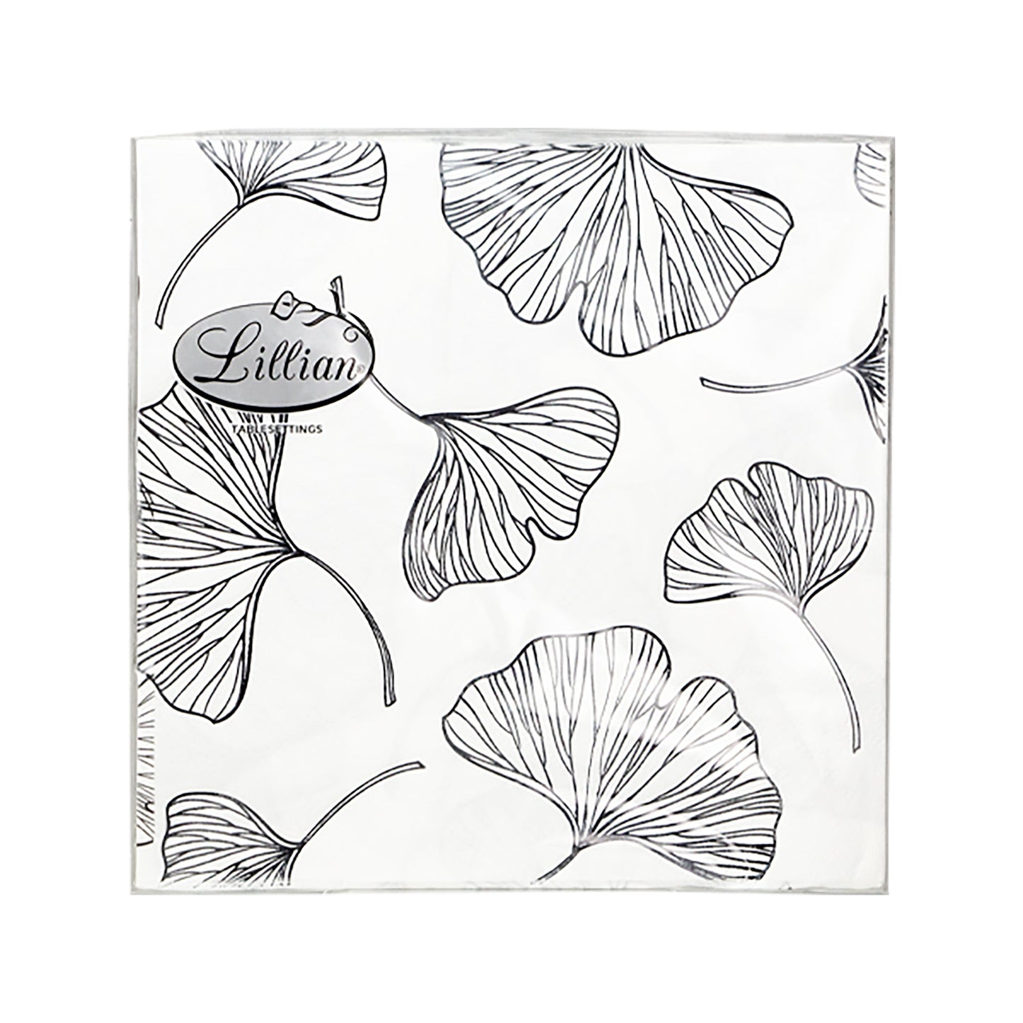 Gingko Premium Plastic Retro Napkin Black