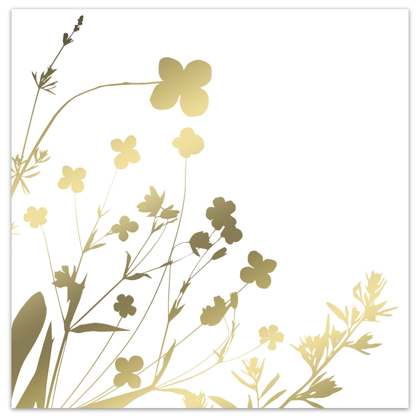 Contemporary Wildflower Premium Gold Napkin