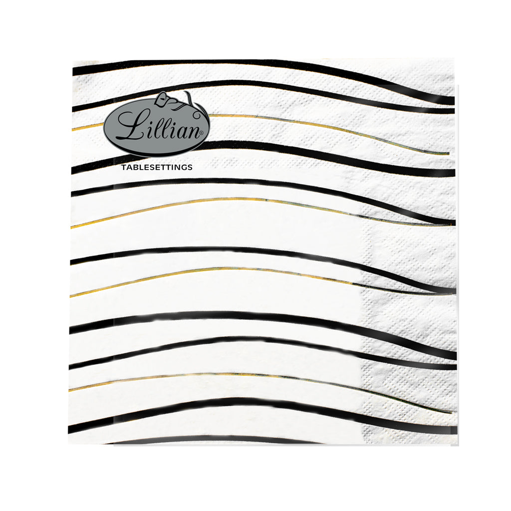 Lunch Napkin Waves Design - Elegant Disposable Napkins for Parties, Events & Everyday Use