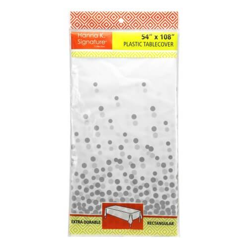 Premium Heavy Weight Plastic Confetti Tablecover: 54" x 108" Tablecover