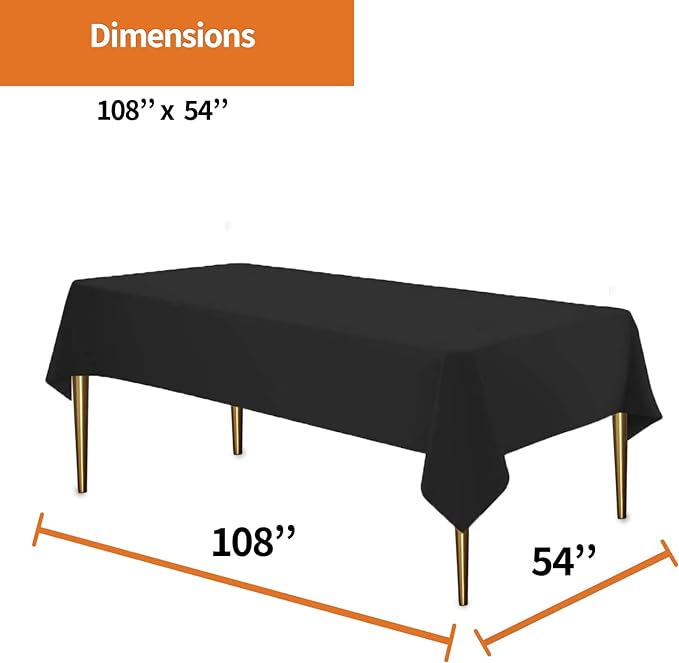 Plastic Solid Tablecover 54" x 108" [12 & 48 count] - King Zak