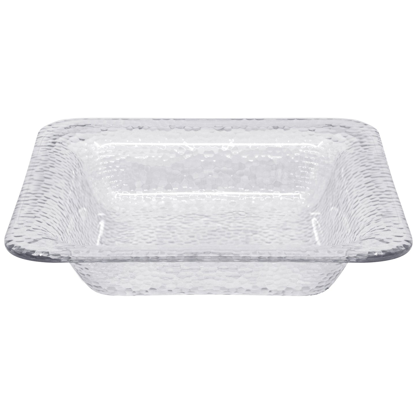 Clear Hammered Square Plasticware - King Zak