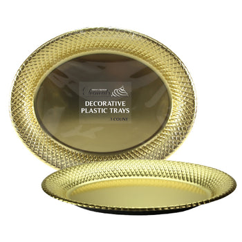 Metallic Oval Tray 17.75" x 14.5" 
