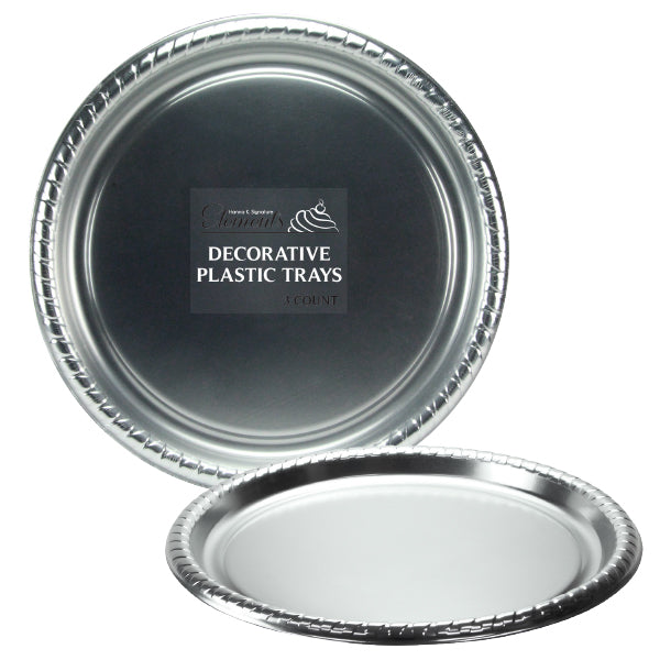 Metallic Round Tray 15.5" - Stylish Serving Tray for Events, Catering & Home Entertaining