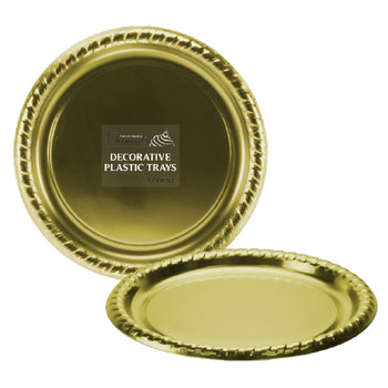 Metallic Round Tray 11.5" Gold