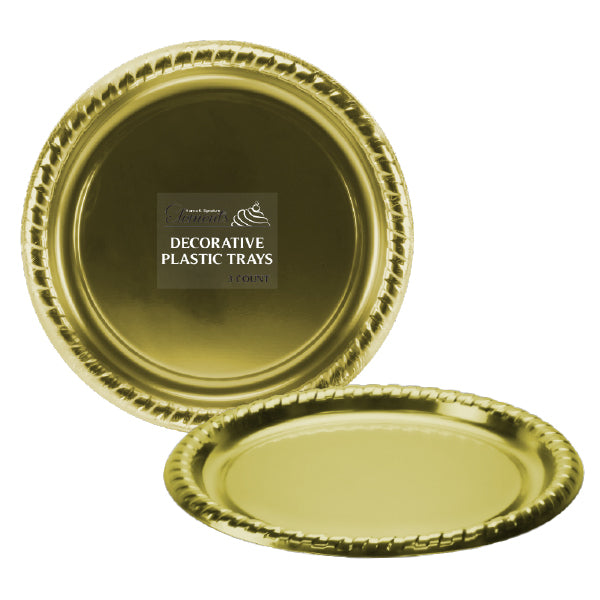 Metallic Round Tray 11.5" - Compact Elegant Serving Tray for Parties, Events & Everyday Use