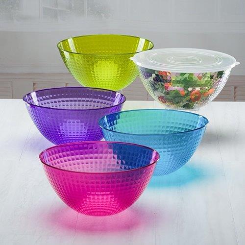 Premium Heavy Weight Plastic Pixel Servingware 100 Oz Serving Bowl - King Zak