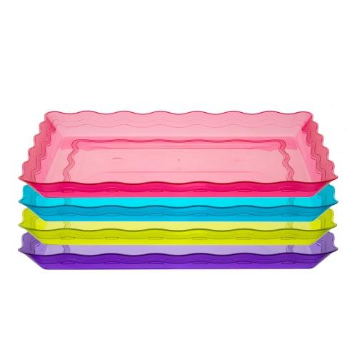 Premium Heavy Weight Plastic Wave Tray Servingware