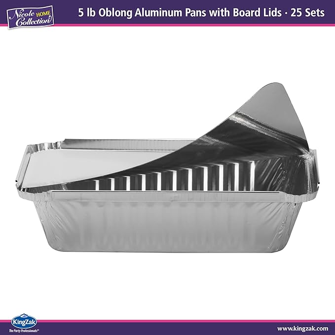 5 lb. Oblong Foil Take-Out Pan with Board Lid