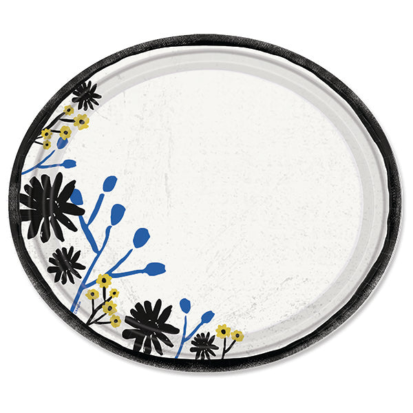 Floral Indigo Paper Plates – Elegant Disposable Dinnerware for Parties & Events