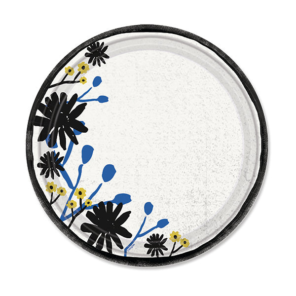 Floral Indigo Paper Plates – Elegant Disposable Dinnerware for Parties & Events
