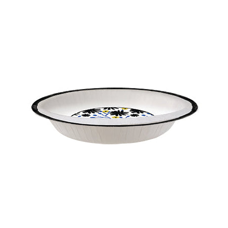 20oz Paper Bowl Floral Indigo Design - Durable, Disposable Serving Bowls for Parties & Events