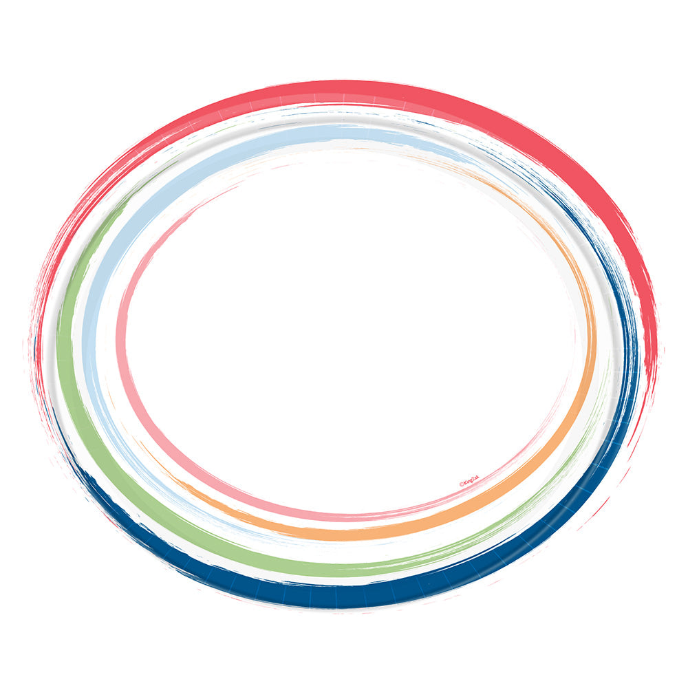 Paper Plates Paint Strokes Design - Modern Disposable Plates for Parties, Events & Everyday