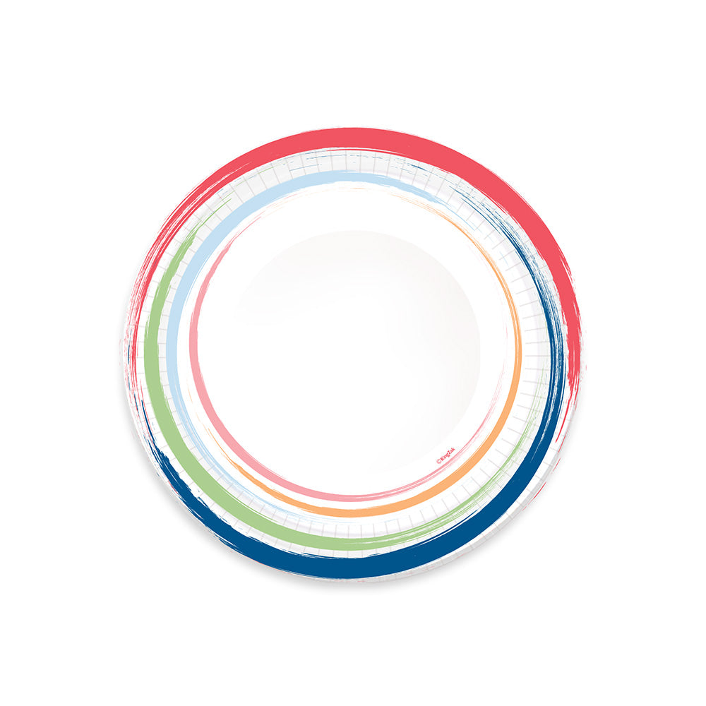 20oz Paper Bowl Paint Strokes Design - Modern Disposable Bowls for Parties, Catering & Events