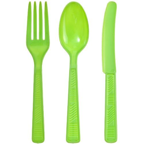 Plastic Solid Color Party Combo Cutlery