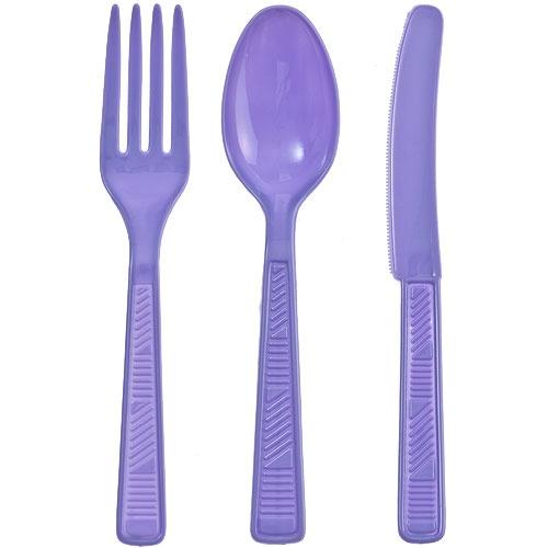 Plastic Solid Color Party Combo Cutlery