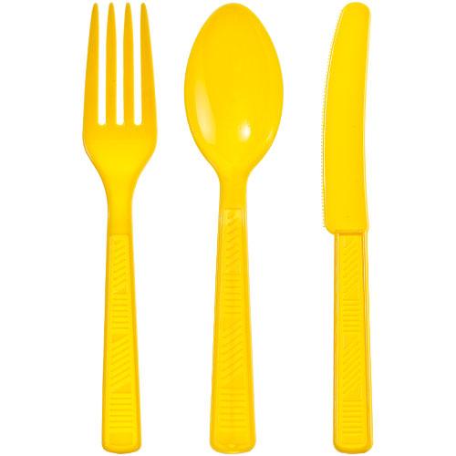 Plastic Solid Color Party Combo Cutlery