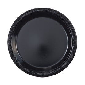 Black Plastic Everyday Plates – Durable Disposable Dinnerware for Daily Use & Events [600 count]