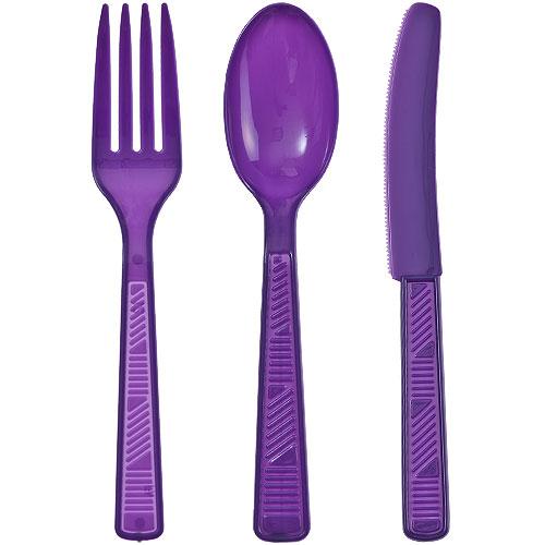 Plastic Solid Color Party Combo Cutlery