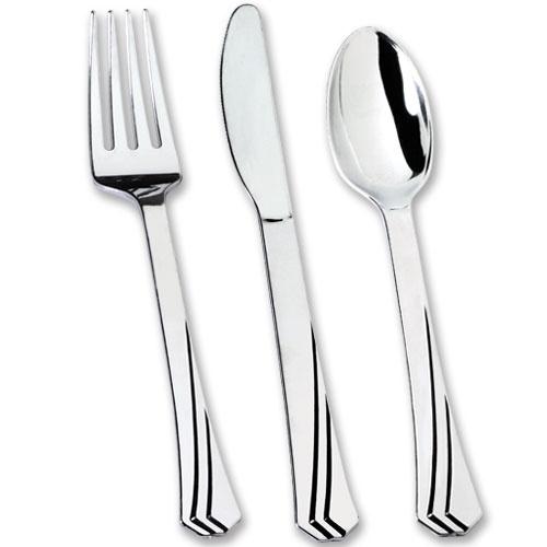 Polished Metallic Deluxe Plastic Cutlery