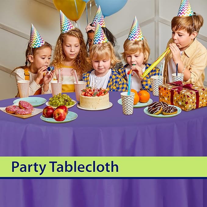 Plastic Solid Color Party 84inch Round Tablecover