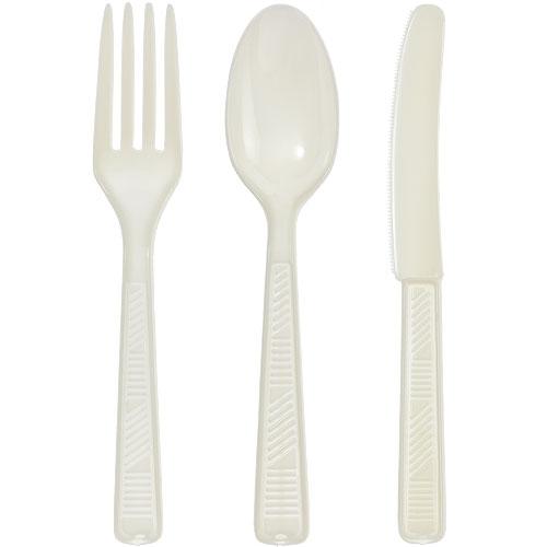 Plastic Solid Color Party Combo Cutlery