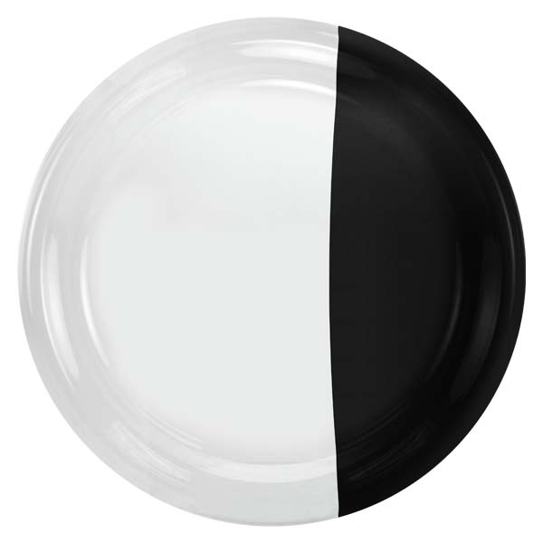 Two-Toned Premium Plastic Plates Black/Clear - Elegant Disposable Dinnerware for Upscale Events