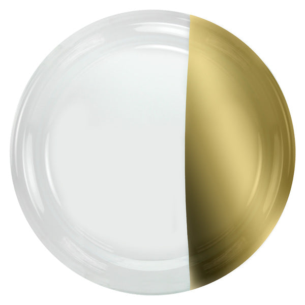 Two-Toned Clear/Gold Plastic Plates – Elegant Disposable Dinnerware for Events & Parties