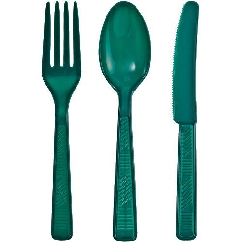 Plastic Solid Color Party Combo Cutlery