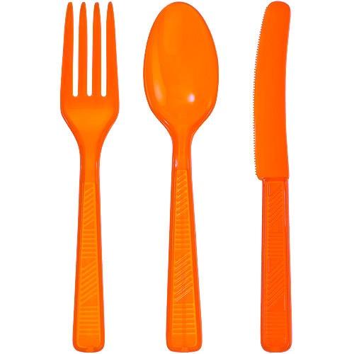 Plastic Solid Color Party Combo Cutlery