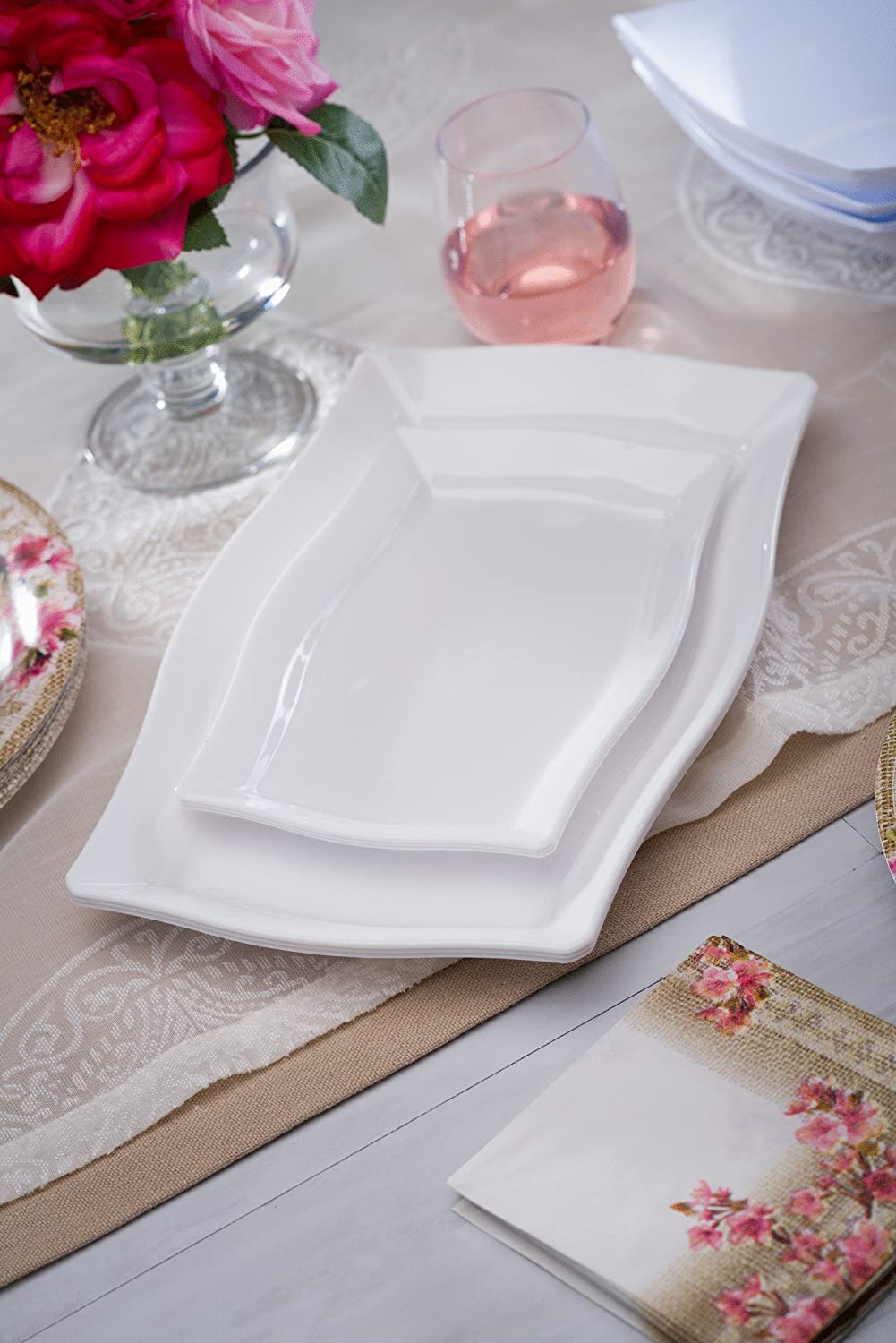 Premium Extra Heavy Weight Plastic Fluted Servingware - King Zak