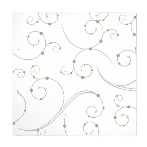 Beverage Napkin / Swirls & Pearls