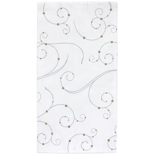 Swirls and Pearls Deluxe Paper Square Dinnerware