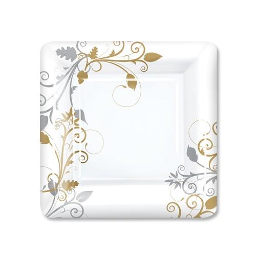 Belle Vite Shimmer Deluxe Paper Square Dinnerware