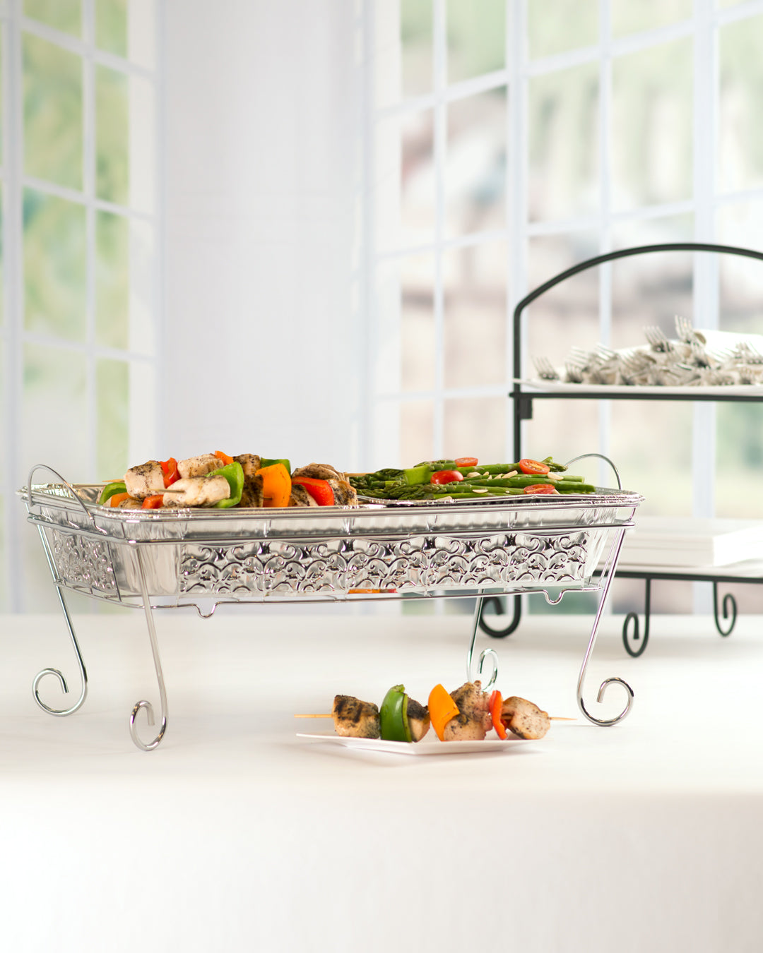 Aluminum Decorative Chafing Rack W/Fuel Holder 