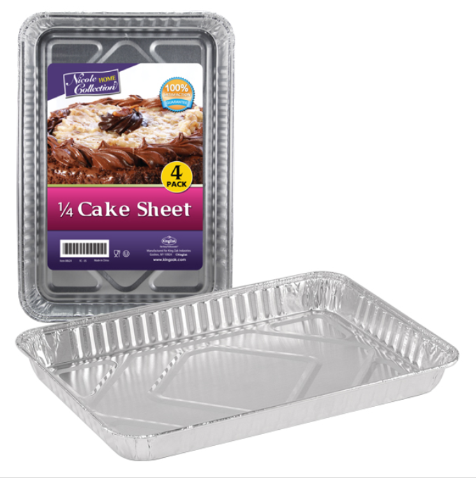 Heavy Duty Aluminum Foil Quarter Size Cookie Sheet 12 3/4” L x 8 3/4” W x 1 1/8” D [96 Count, Wholesale Pricing]