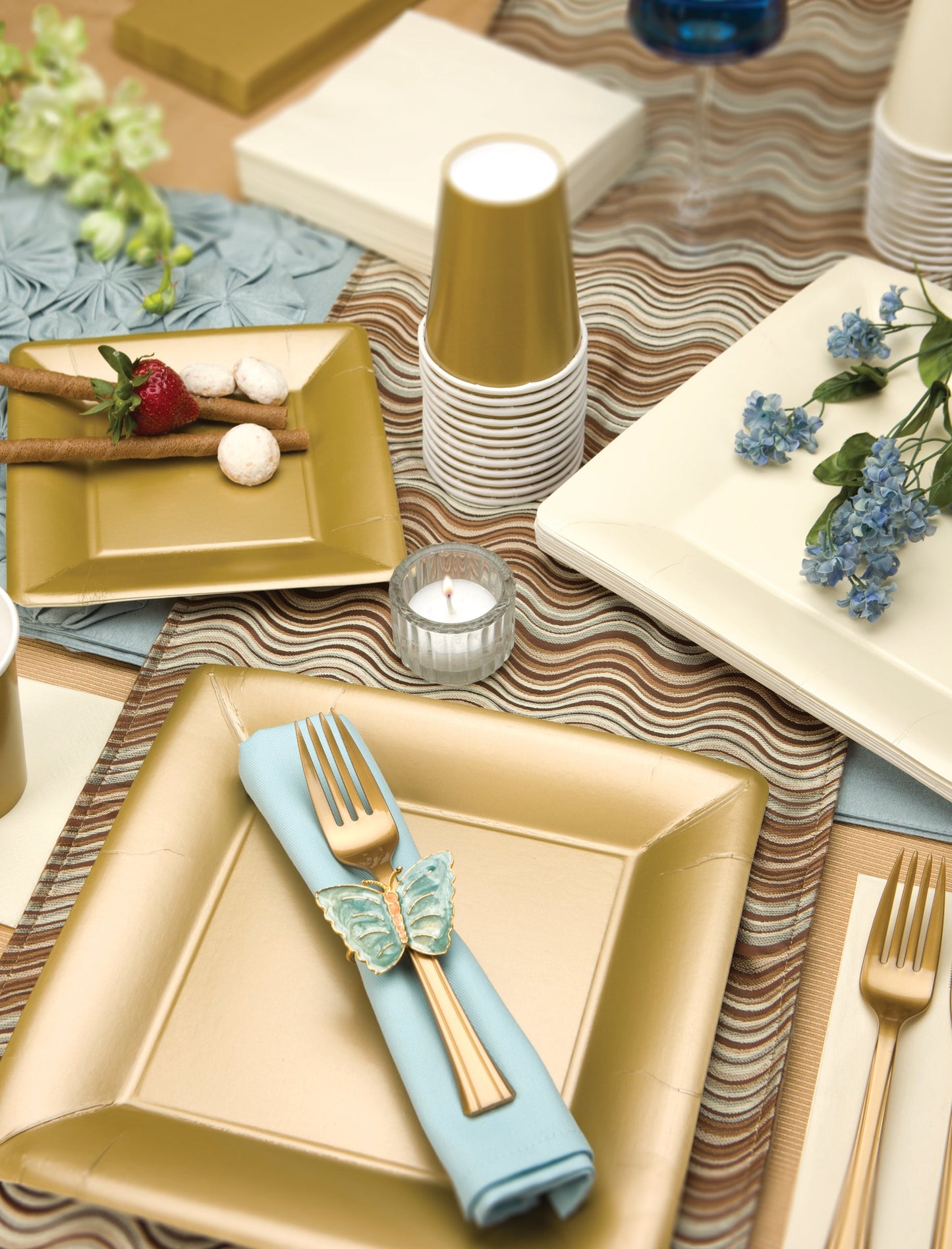 Metallic Premium Paper Square Dinnerware - King Zak