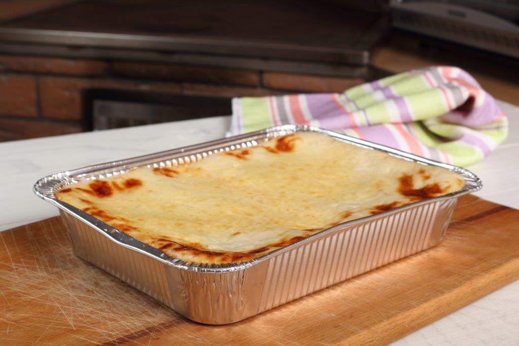 Heavy Duty Aluminum Foil Half Size Deep Pan With Lasagna