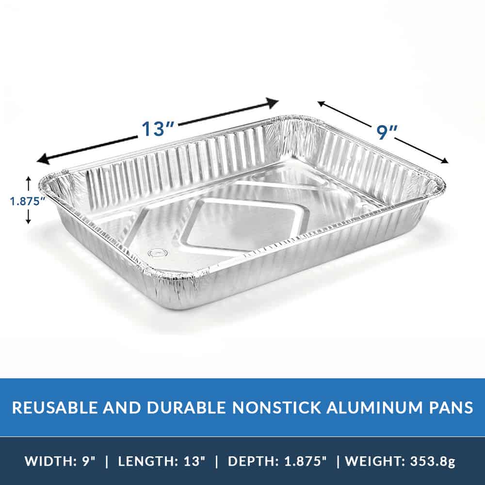 Heavy Duty Aluminum Foil Square Pan with Board Lid 9 L X 9 W X 2 D –  King Zak