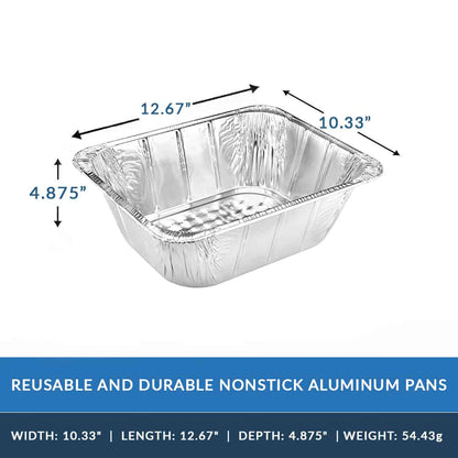 Standard Half Size Foil Steam Table Pan Extra Deep 9X13 [100 Count] - King Zak